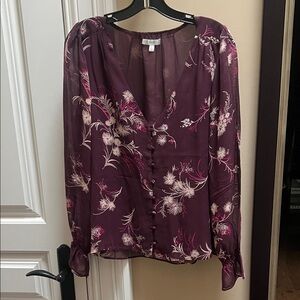 Joie Plum and Fuchsia Floral Blouse
